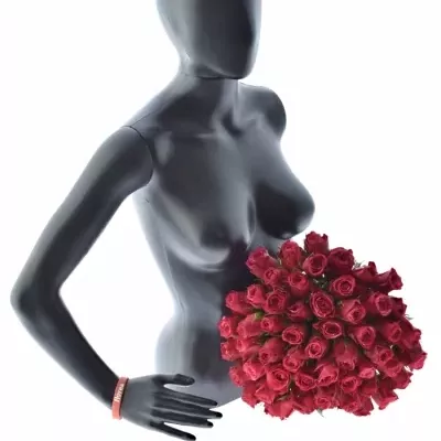 Kytice 55 růžových růží CHERRY O!