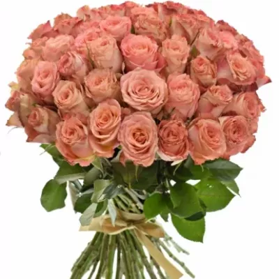 Kytice 55 růžových růží PINK SILK 40cm