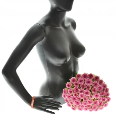 Kytice 55 růžových růží TIMES SQUARE