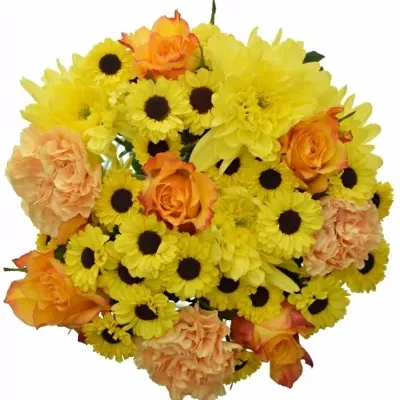 Míchaná kytice 24 vícebarevných květin DALIYAH 40 cm