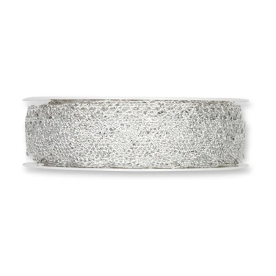 Metalická háčkovaná krajka