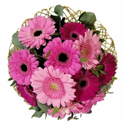 Míchaná kytice 11 vícebarevných květin HELGA 40 cm