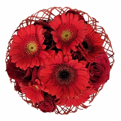 Míchaná kytice 12 červených květin HERMINA 40 cm