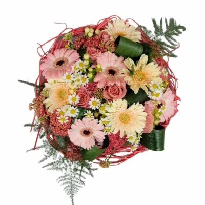 Míchaná kytice 30 vícebarevných květin JANIS 40 cm