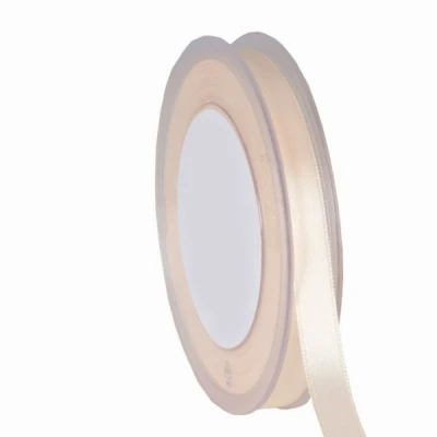 Oboustranná saténová stuha 10mm x 25m slonová kost