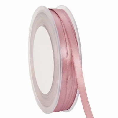 Oboustranná saténová stuha 10mm x 25m starorůžová