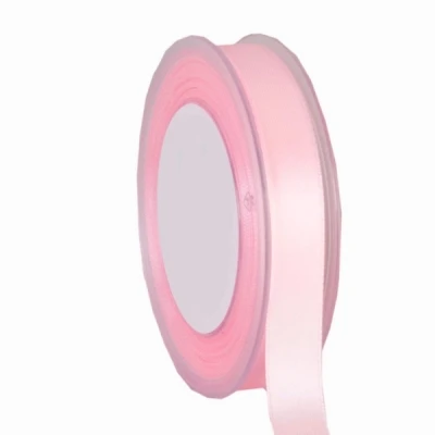 Oboustranná saténová stuha 15 mm x 25 m růžová 