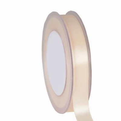 Oboustranná saténová stuha 15 mm x 25 m slonová kost
