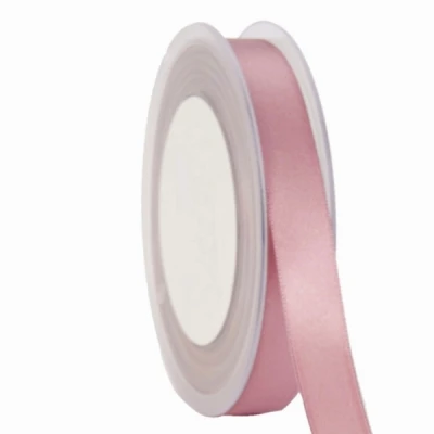Oboustranná saténová stuha 15 mm x 25 m starorůžová