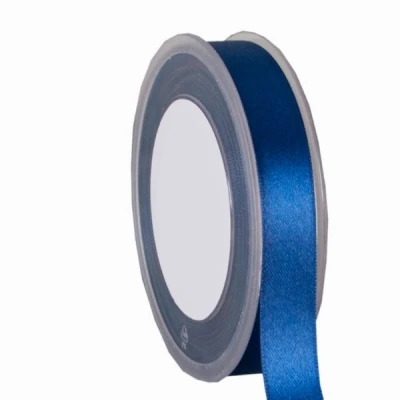 Oboustranná saténová stuha 15 mm x 25 m tmavě modrá