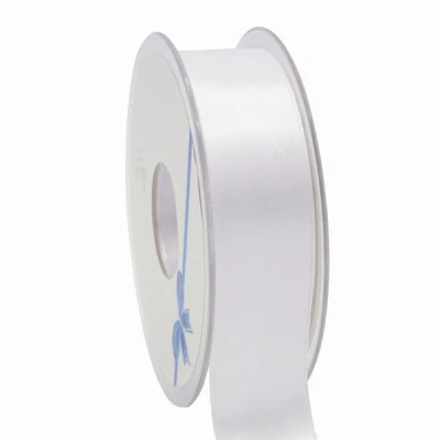 Oboustranná saténová stuha 25 mm x 25 m bílá