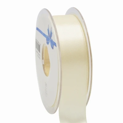Oboustranná saténová stuha 25 mm x 25 m slonová kost