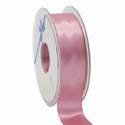 Oboustranná saténová stuha 25 mm x 25 m starorůžová