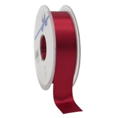 Oboustranná saténová stuha 25 mm x 25 m vínová