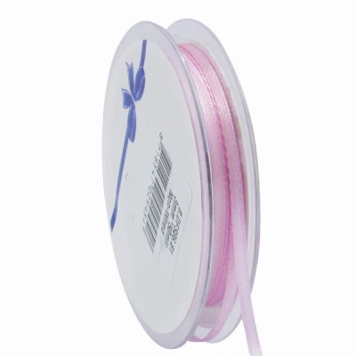 Oboustranná saténová stuha 3 mm x 50 m pastelově fialová