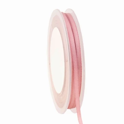 Oboustranná saténová stuha 3 mm x 50 m starorůžová
