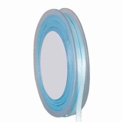 Oboustranná saténová stuha 3 mm x 50 m světle modrá
