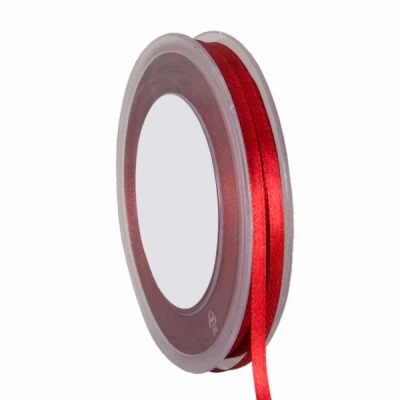 Oboustranná saténová stuha 3 mm x 50 m vínová