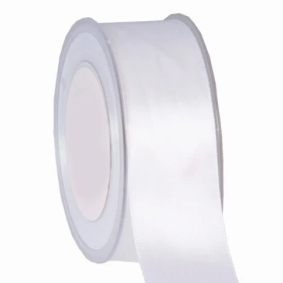 Oboustranná saténová stuha 38 mm x 25 m bílá