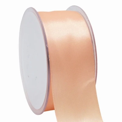 Oboustranná saténová stuha 38 mm x 25 m lososová