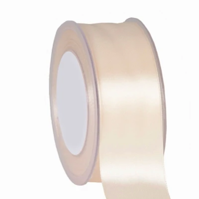 Oboustranná saténová stuha 38 mm x 25 m slonová kost