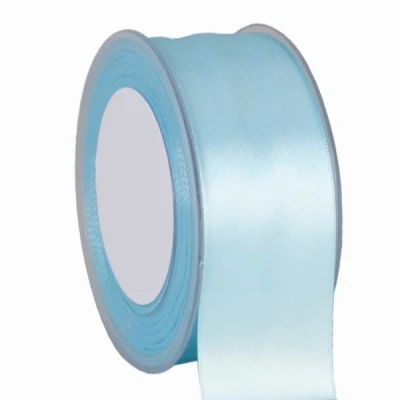 Oboustranná saténová stuha 38 mm x 25 m světle modrá