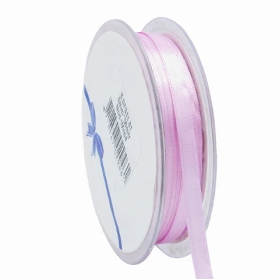 Oboustranná saténová stuha 6 mm x 50 m pastelově fialová