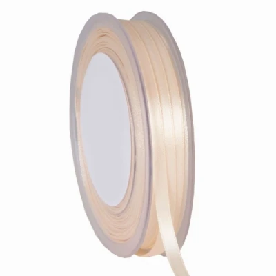 Oboustranná saténová stuha 6 mm x 50 m slonová kost