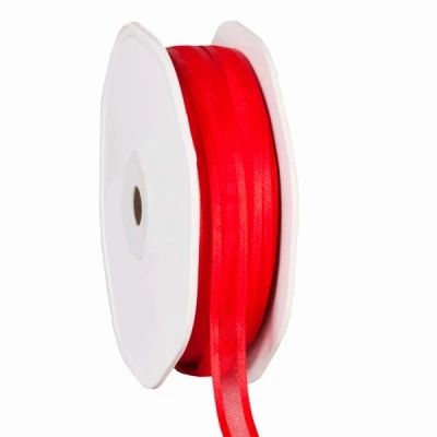Organza se saténovým lemem 10 mm x 50 m červená