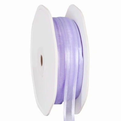 Organza se saténovým lemem 10 mm x 50 m levandulová