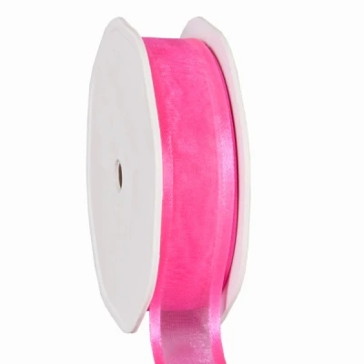 Organza se saténovým lemem 25 mm x 25 m fuchsiová