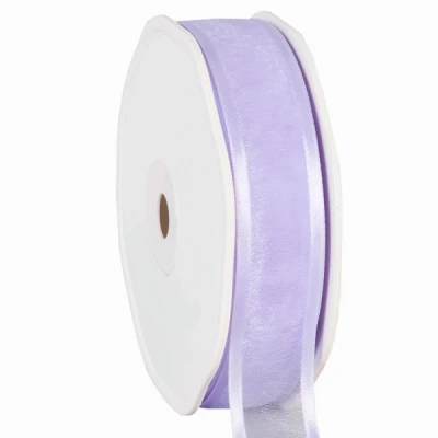 Organza se saténovým lemem 25 mm x 25 m levandulová