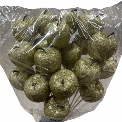 OZDOBY VÁNOČNÍ APPLE GOLD 6cm 