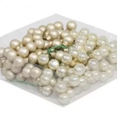 OZDOBY VIANOČNÉ glassballs/wire champagne combi 20mm
