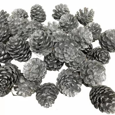 OZDOBY VÁNOČNÍ PINE CONE SILVER 7cm 