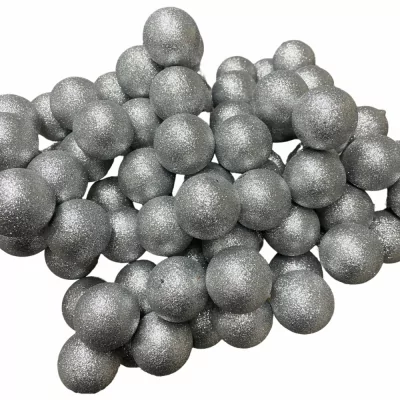 OZDOBY VÁNOČNÍ SILVER GLITTER 6 cm 