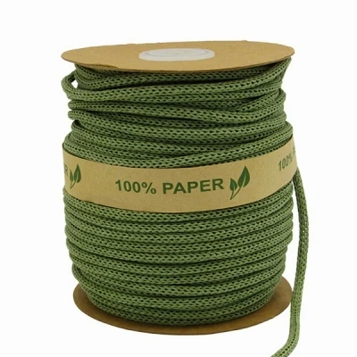 Papírová šňůra – Ø 4 mm x 50 m mechově zelená