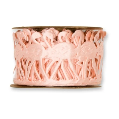 Perforovaná saténová stuha Flamingo růžová 45mm x 4m