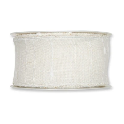 Poloprůhledná stuha s vzhledem lnu