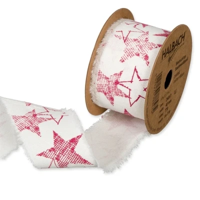 Potištěná bavlněná stuha s hvězdami