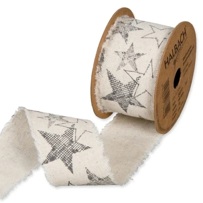 Potištěná bavlněná stuha s hvězdami