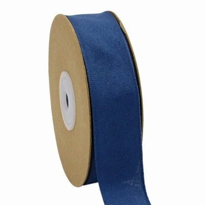 Přírodní stuha s drátkem 25 mm x 20 m tmavě modrá