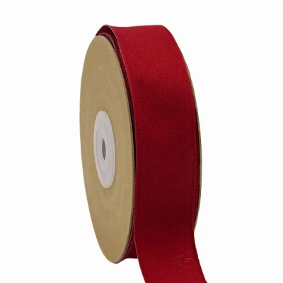 Přírodní stuha s drátkem 25 mm x 20 m vínová