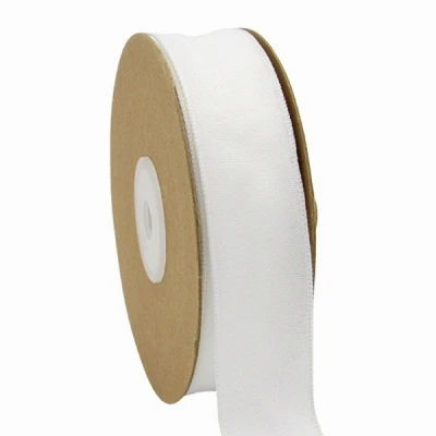 Přírodní stuha s drátkem 25 mm x 20 m bílá