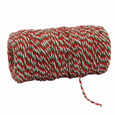 Tříbarevná provázková šňůra 1,5 mm x 100 m vánoční