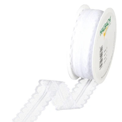 Krajková stuha bílá 30mm x 15m