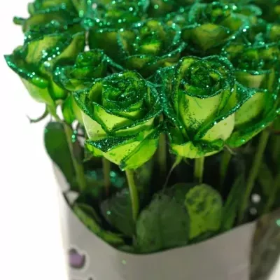 Zelená růže GREEN GLITTER VENDELA 70cm