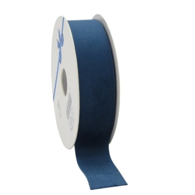 Sametová stuha s řezaným okrajem 25 mm x 10 m tmavě modrá