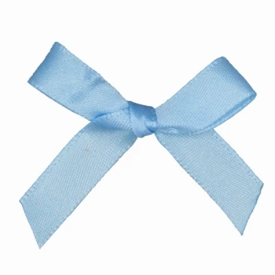 Saténová mašle 10 mm/5 cm x 3,5 cm (25 ks) světle modrá