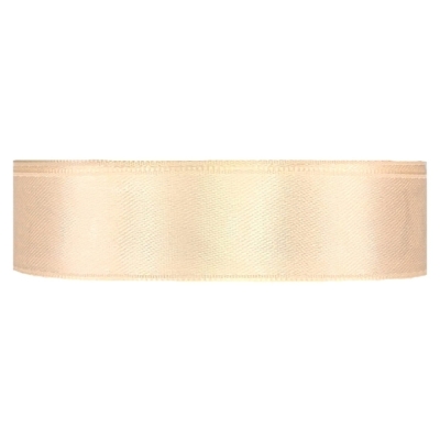 Saténová stuha oboustranná 25m x 20mm smetanová
